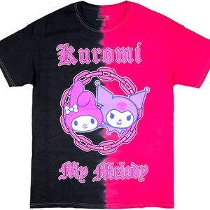 Kuromi My Melody Chains Split Wash Boyfriend SMALL Fit T-Shirt